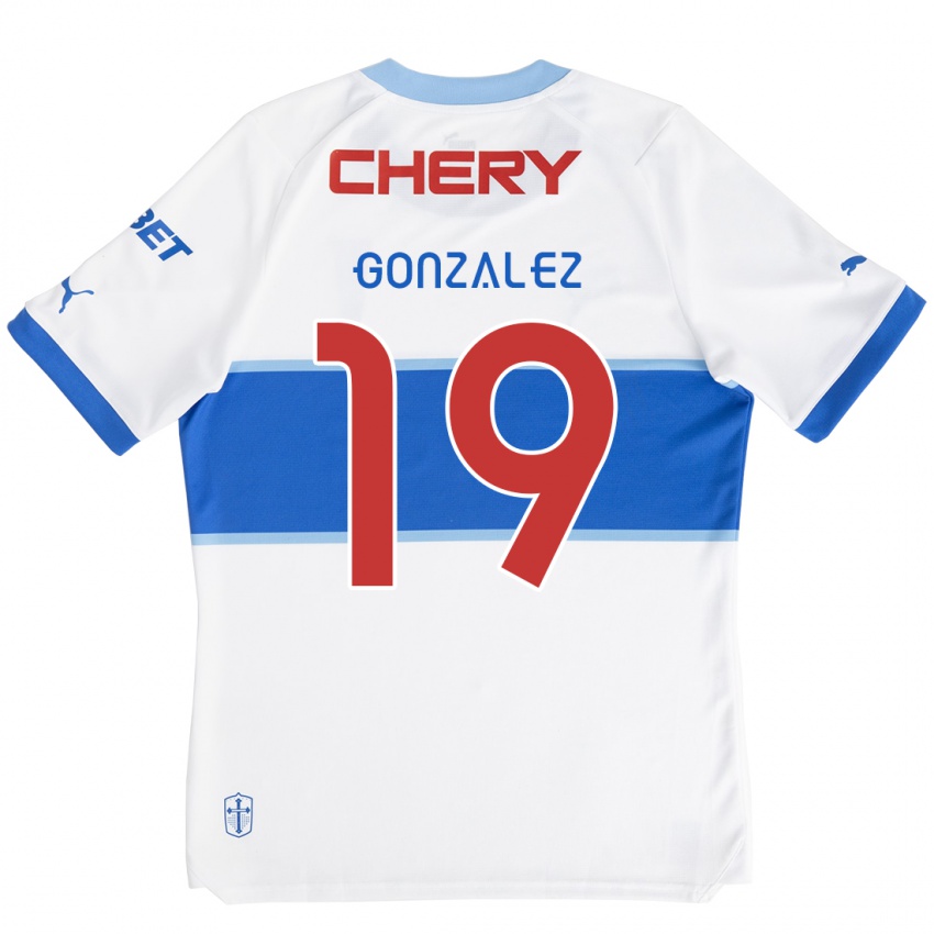 Criança Camisola Bryan González #19 Branco Azul Principal 2024/25 Camisa