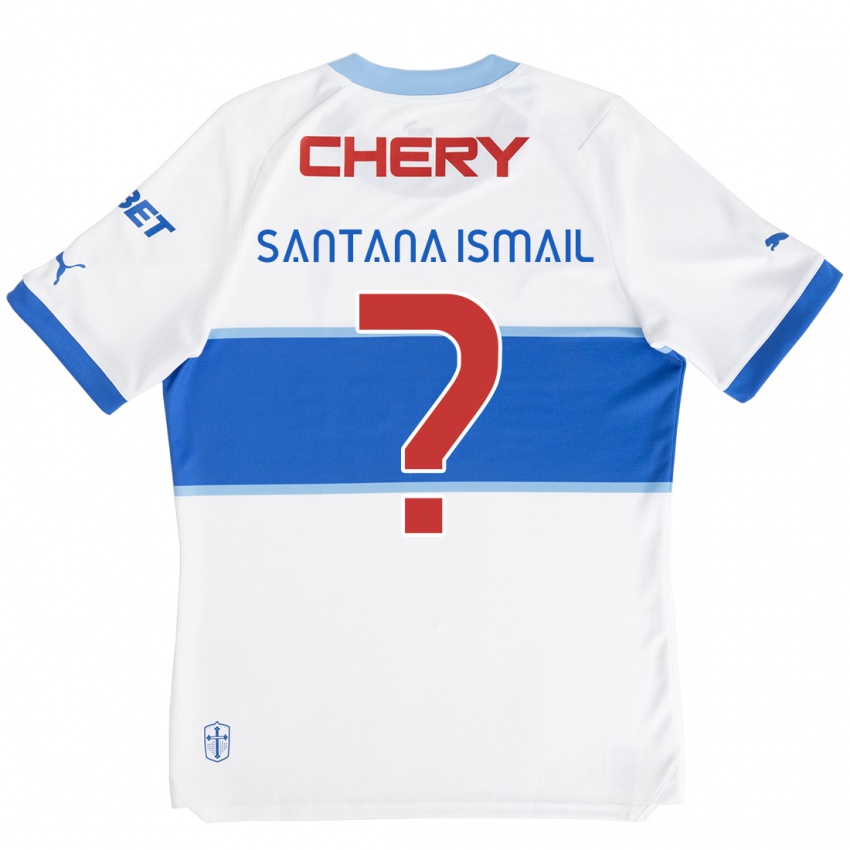 Criança Camisola Benjamin Santana Ismail #0 Branco Azul Principal 2024/25 Camisa