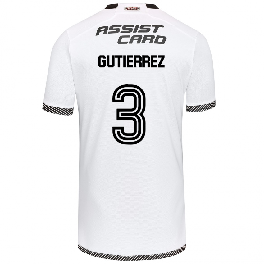 Criança Camisola Daniel Gutiérrez #3 Branco Preto Principal 2024/25 Camisa