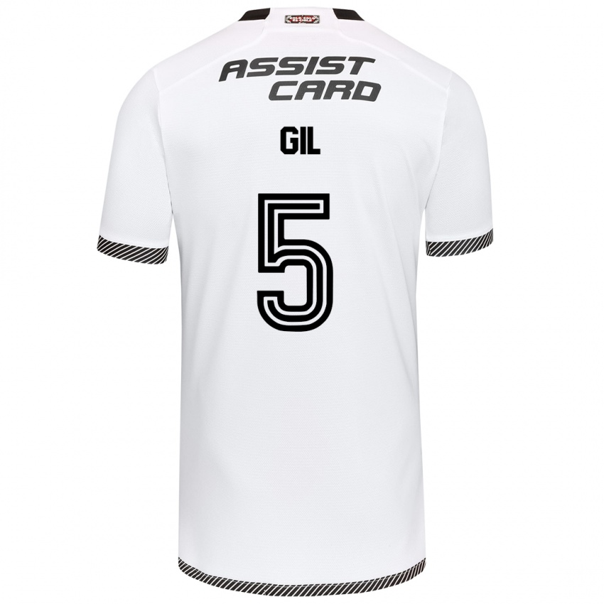 Criança Camisola Leonardo Gil #5 Branco Preto Principal 2024/25 Camisa