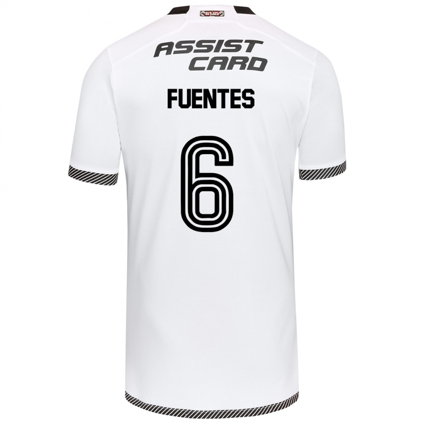 Criança Camisola César Fuentes #6 Branco Preto Principal 2024/25 Camisa