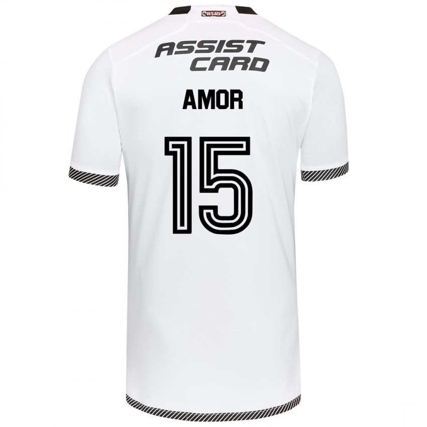 Criança Camisola Emiliano Amor #15 Branco Preto Principal 2024/25 Camisa