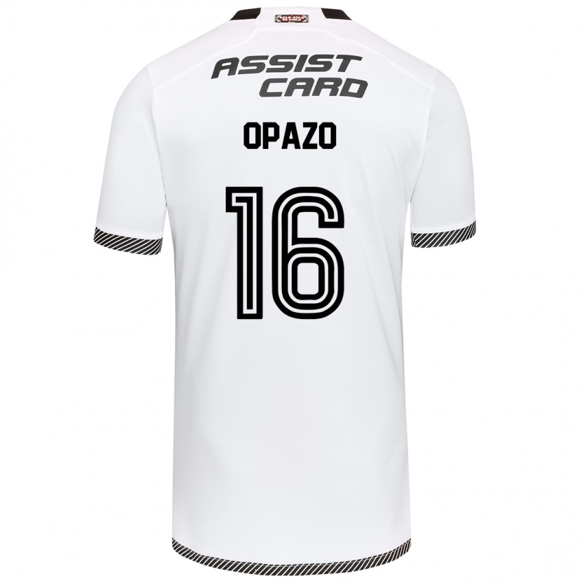 Criança Camisola Óscar Opazo #16 Branco Preto Principal 2024/25 Camisa