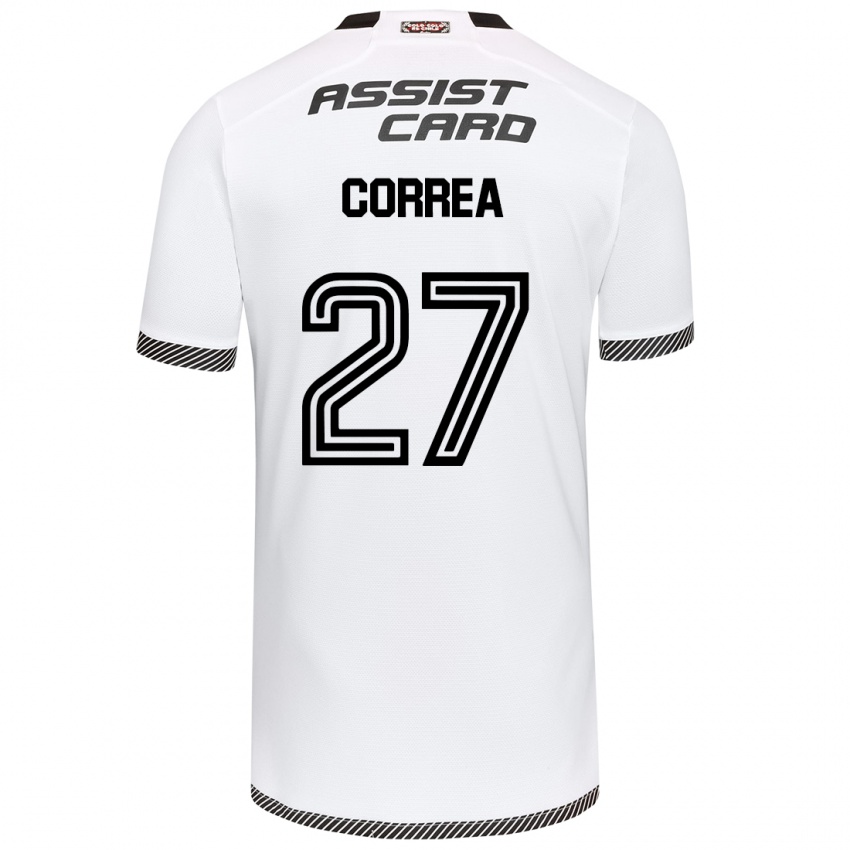 Criança Camisola Javier Correa #27 Branco Preto Principal 2024/25 Camisa