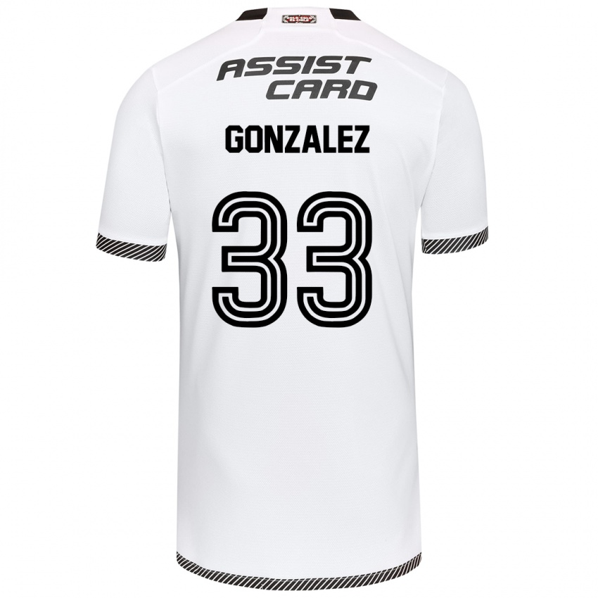 Criança Camisola Ramiro González #33 Branco Preto Principal 2024/25 Camisa