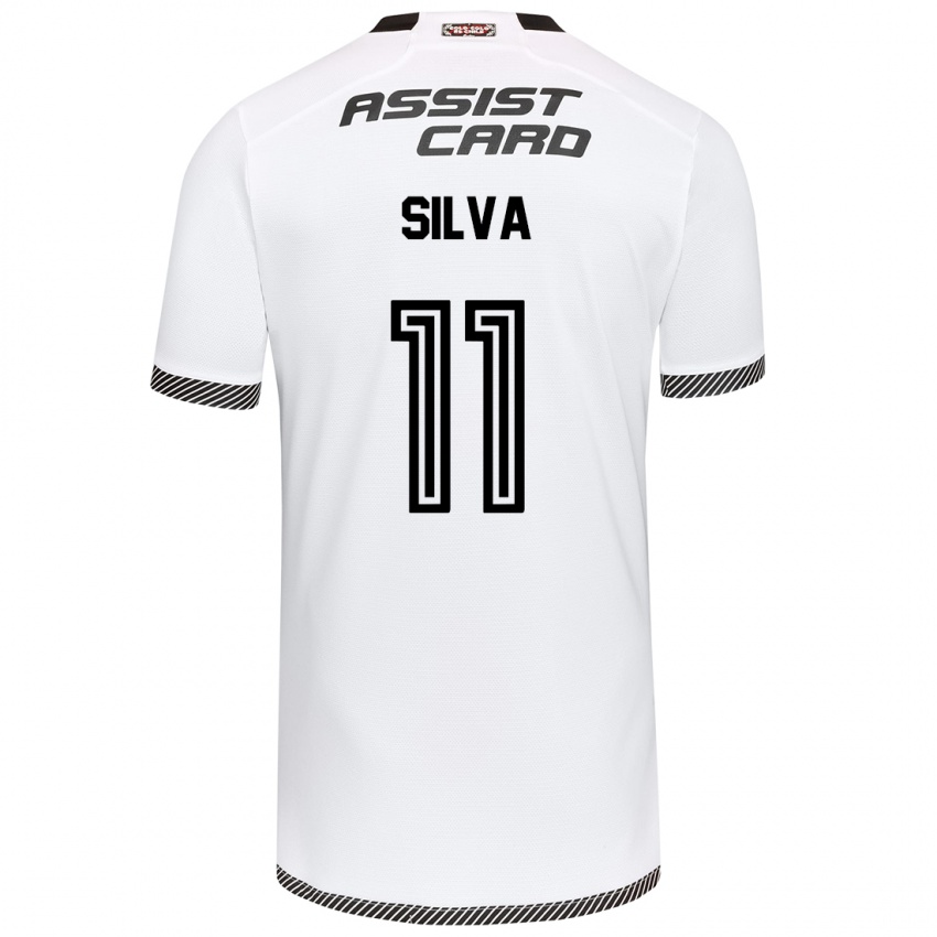 Criança Camisola Martín Silva #11 Branco Preto Principal 2024/25 Camisa