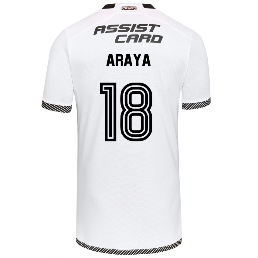 Criança Camisola Benjamín Araya #18 Branco Preto Principal 2024/25 Camisa