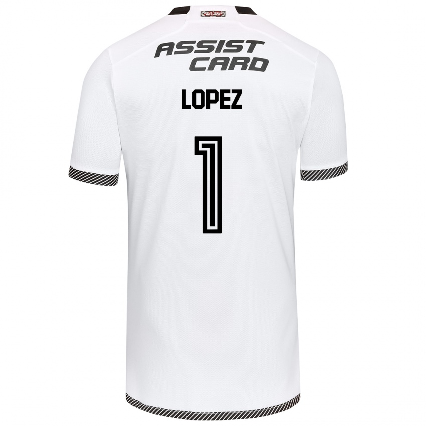 Criança Camisola Yessenia López #1 Branco Preto Principal 2024/25 Camisa