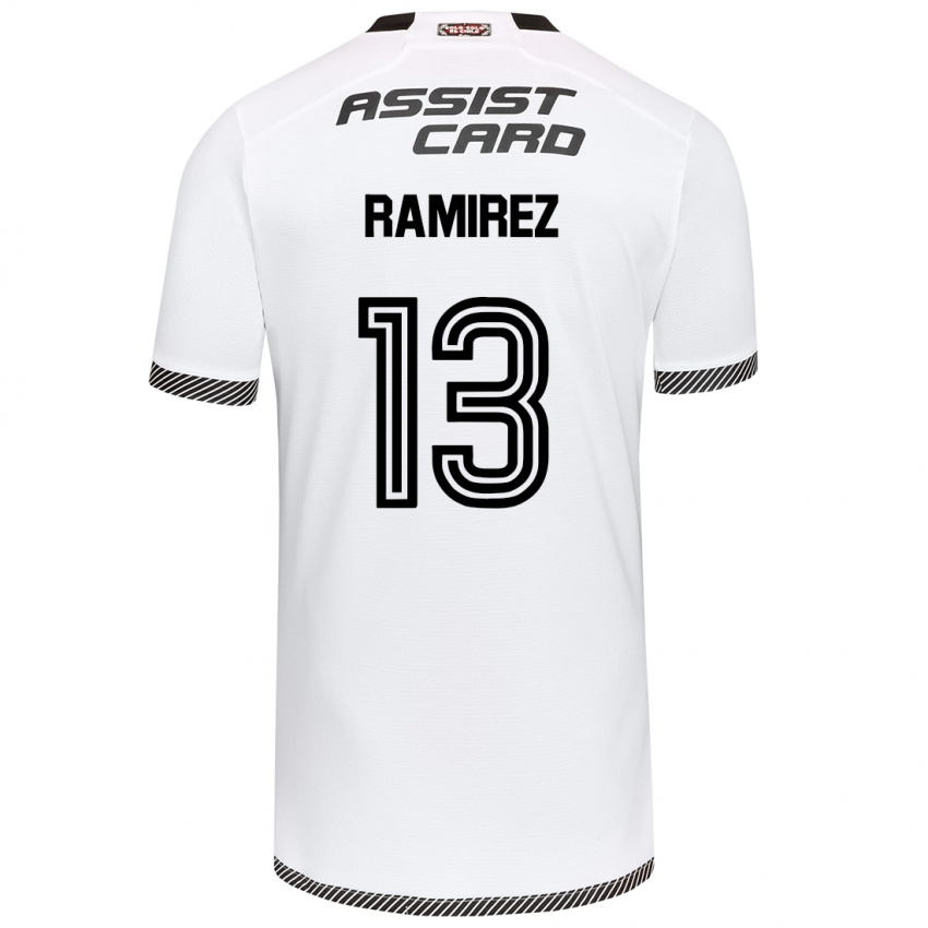 Criança Camisola Fernanda Ramírez #13 Branco Preto Principal 2024/25 Camisa