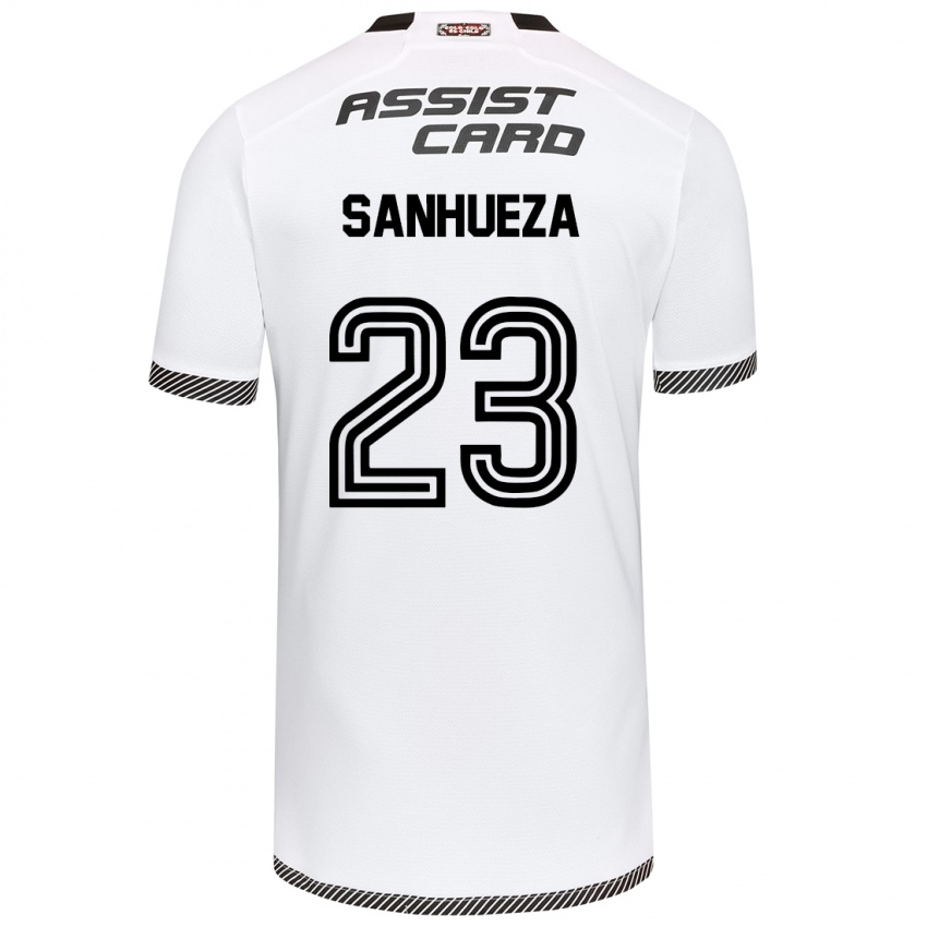 Criança Camisola Nicol Sanhueza #23 Branco Preto Principal 2024/25 Camisa