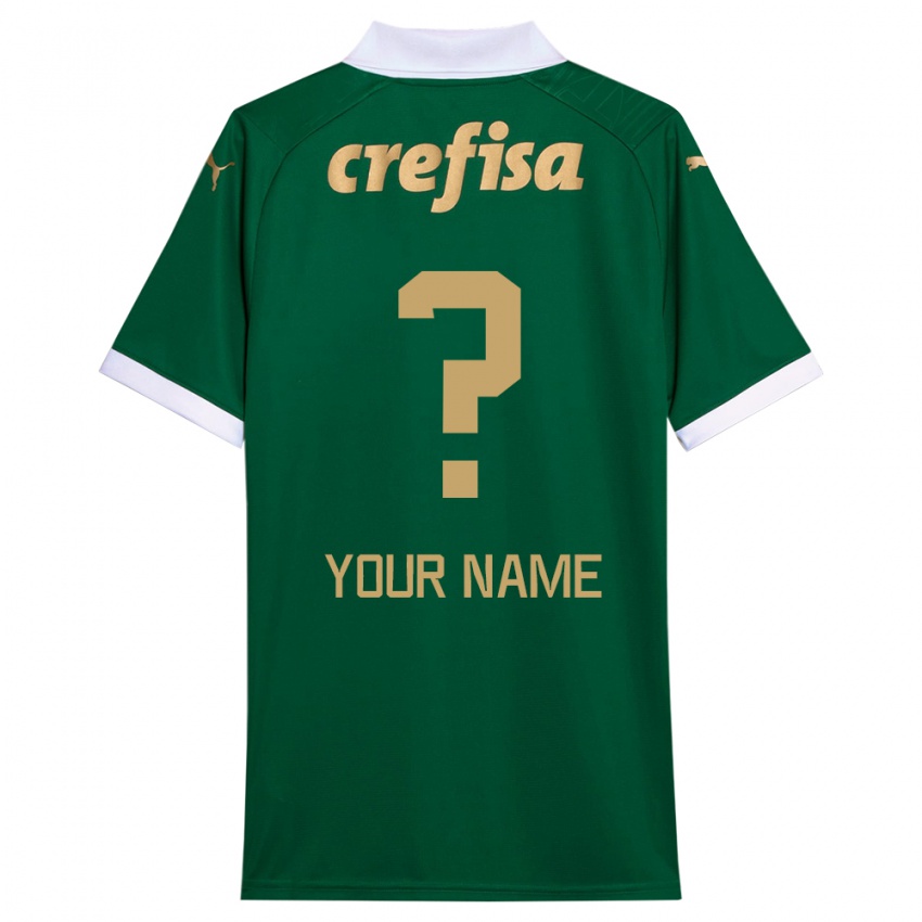 Criança Camisola Seu Nome #0 Verde Branco Principal 2024/25 Camisa