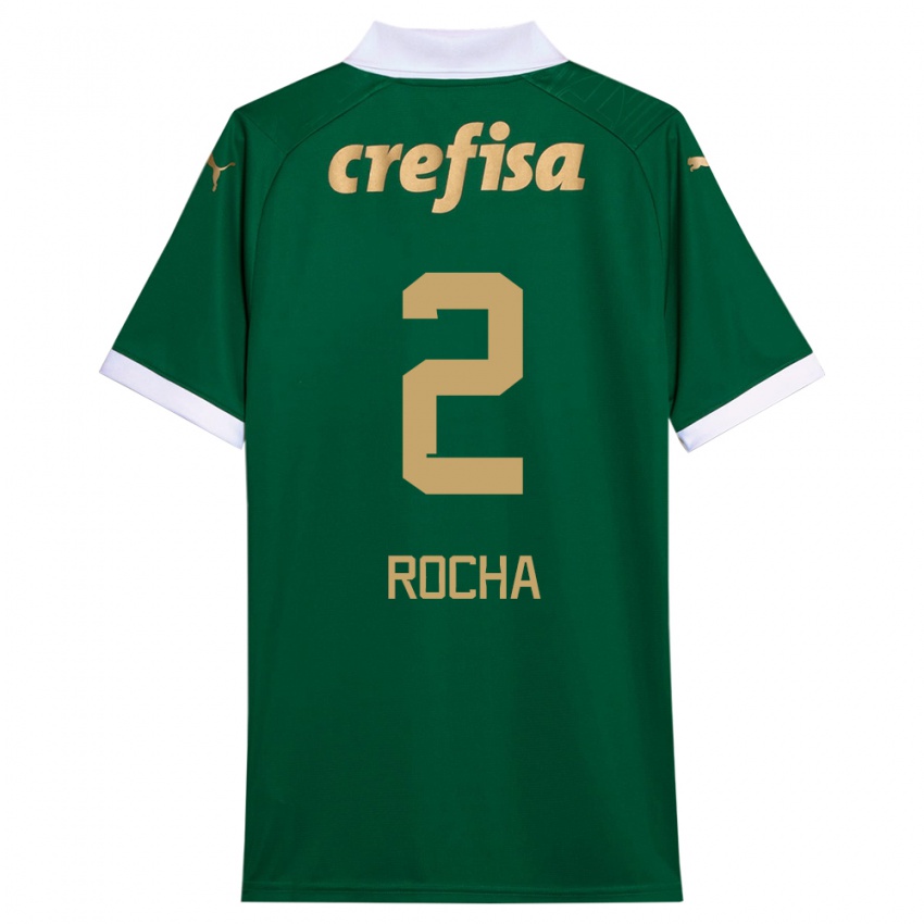 Criança Camisola Marcos Rocha #2 Verde Branco Principal 2024/25 Camisa