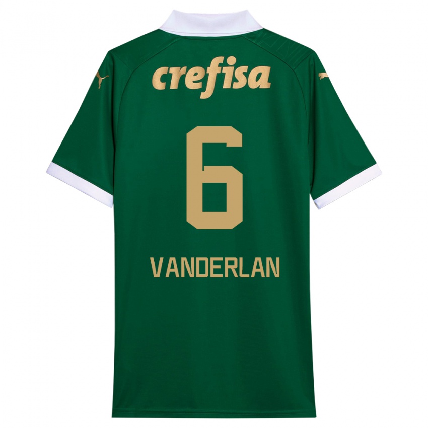 Criança Camisola Vanderlan #6 Verde Branco Principal 2024/25 Camisa