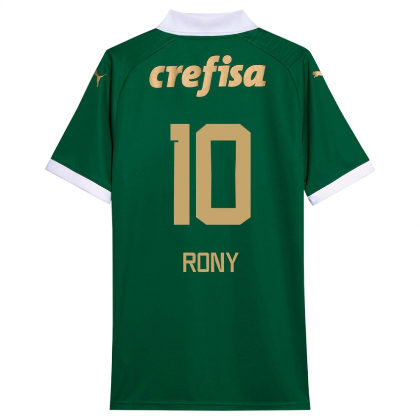 Criança Camisola Rony #10 Verde Branco Principal 2024/25 Camisa