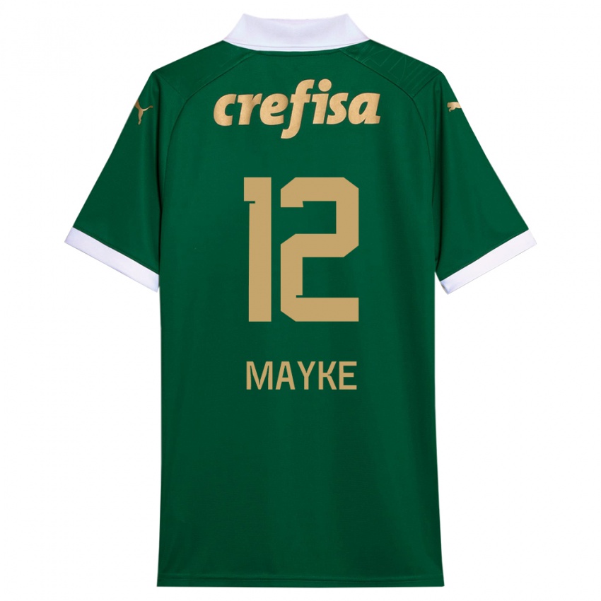 Criança Camisola Mayke #12 Verde Branco Principal 2024/25 Camisa