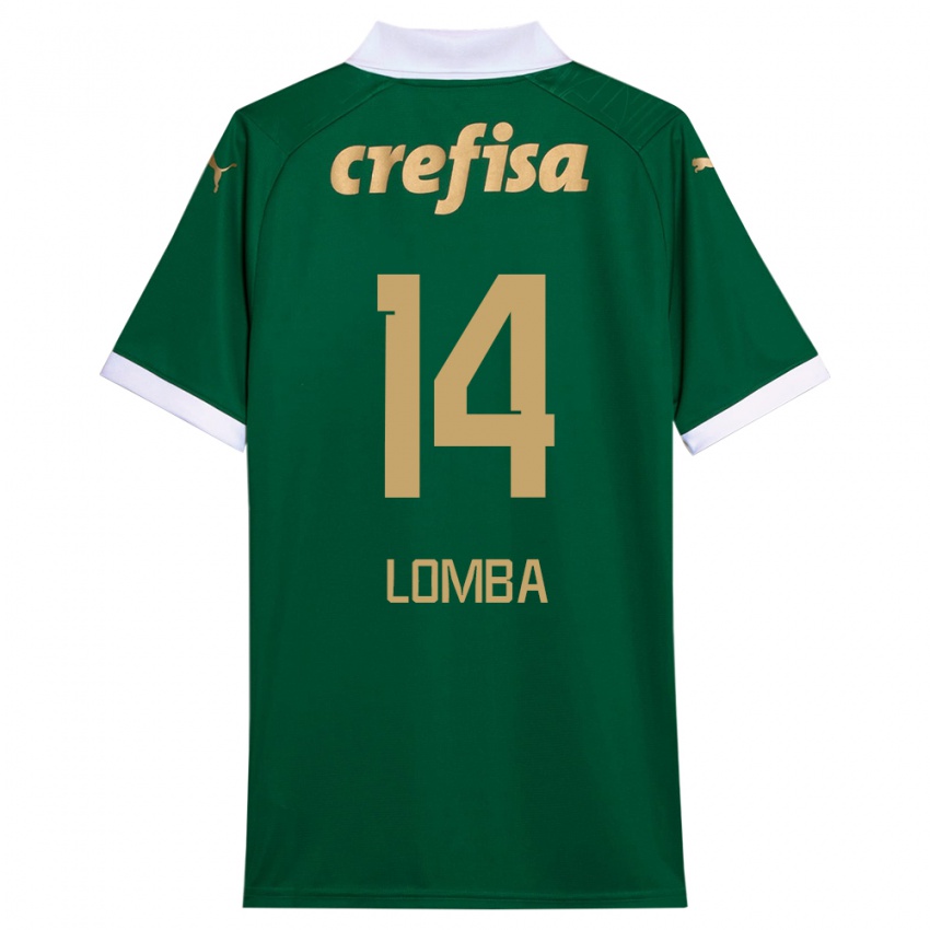 Criança Camisola Marcelo Lomba #14 Verde Branco Principal 2024/25 Camisa