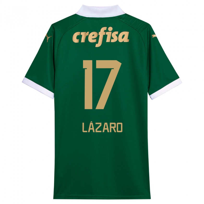 Criança Camisola Lazaro #17 Verde Branco Principal 2024/25 Camisa