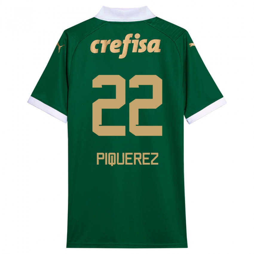 Criança Camisola Joaquin Piquerez #22 Verde Branco Principal 2024/25 Camisa