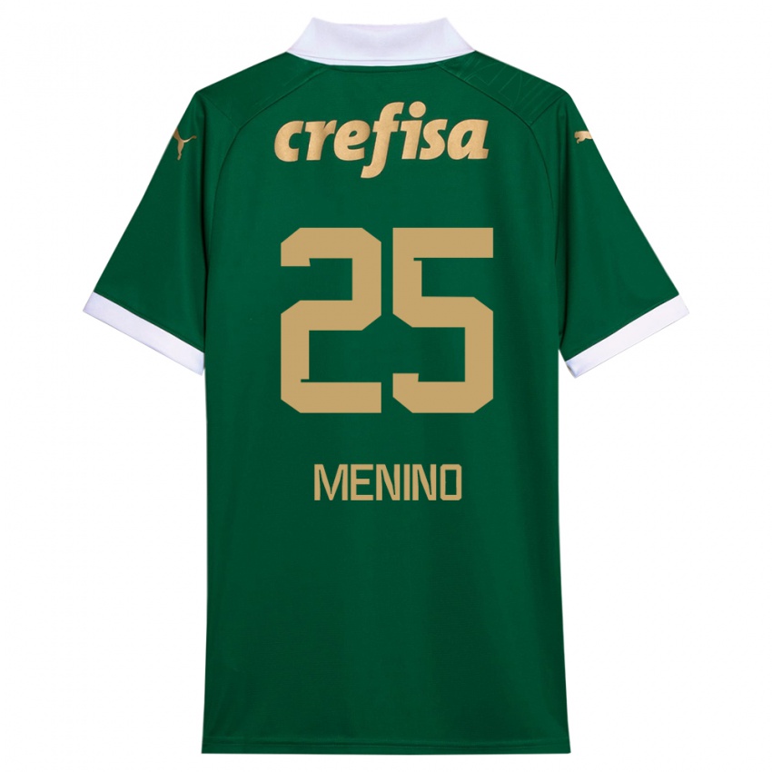 Criança Camisola Gabriel Menino #25 Verde Branco Principal 2024/25 Camisa