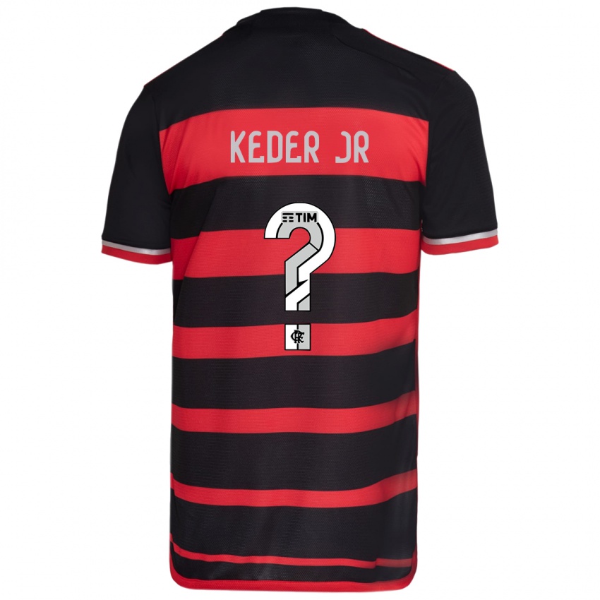 Criança Camisola Keder Jr #0 Vermelho Preto Principal 2024/25 Camisa