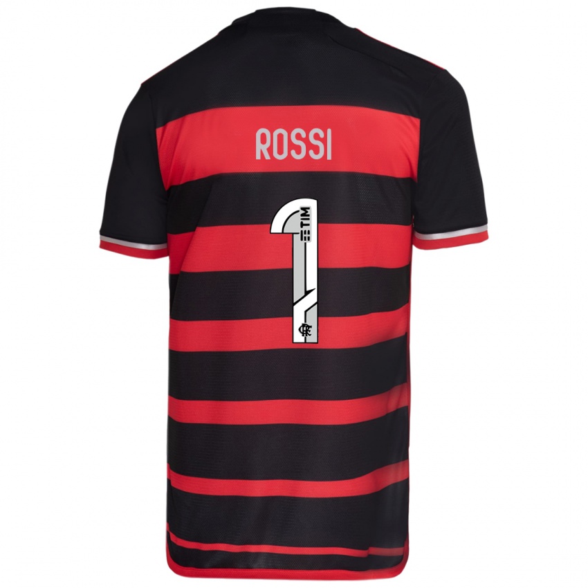 Criança Camisola Agustin Rossi #1 Vermelho Preto Principal 2024/25 Camisa