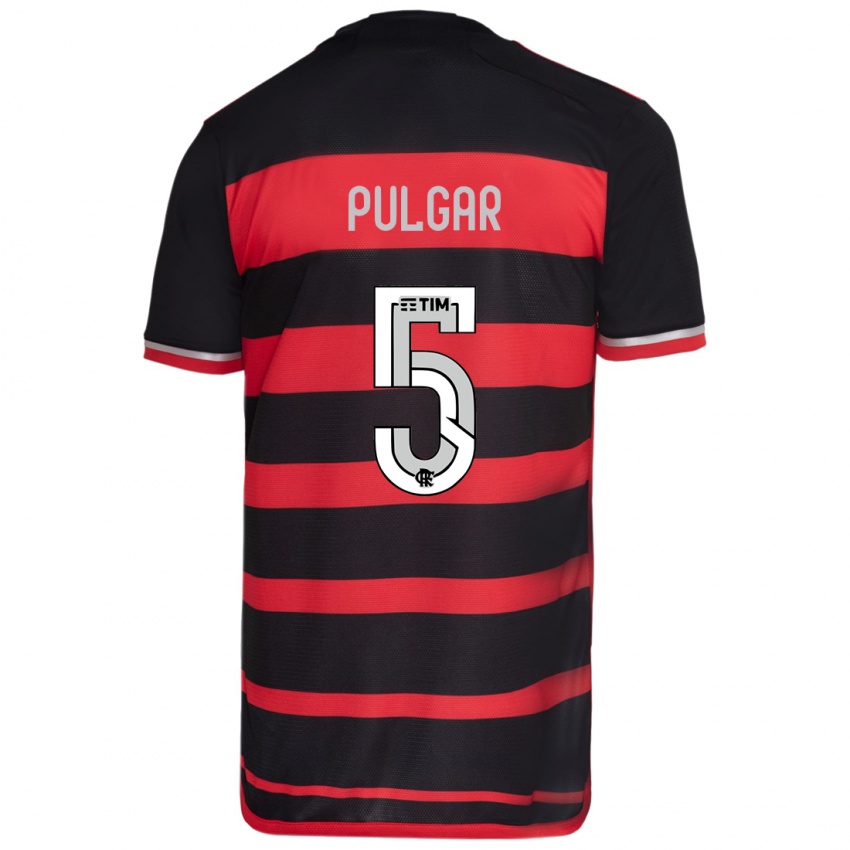 Criança Camisola Erick Pulgar #5 Vermelho Preto Principal 2024/25 Camisa