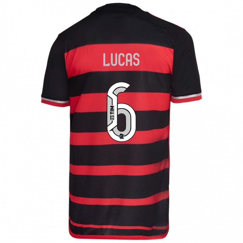 Criança Camisola Ayrton Lucas #6 Vermelho Preto Principal 2024/25 Camisa