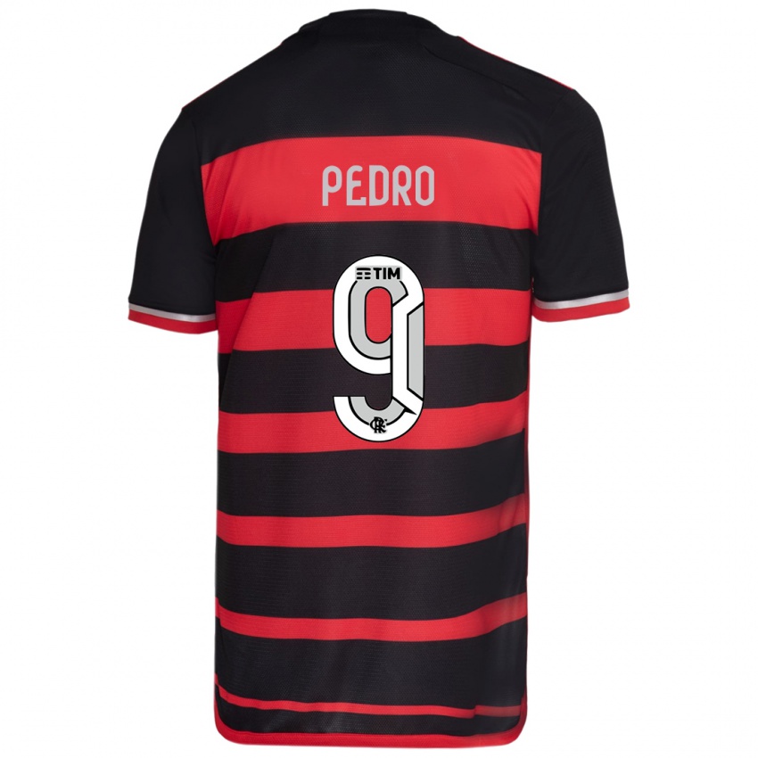 Criança Camisola Pedro #9 Vermelho Preto Principal 2024/25 Camisa