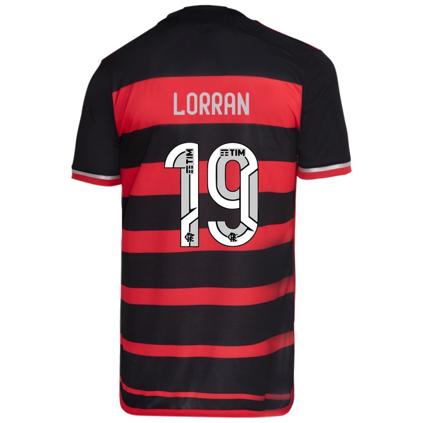 Criança Camisola Lorran #19 Vermelho Preto Principal 2024/25 Camisa