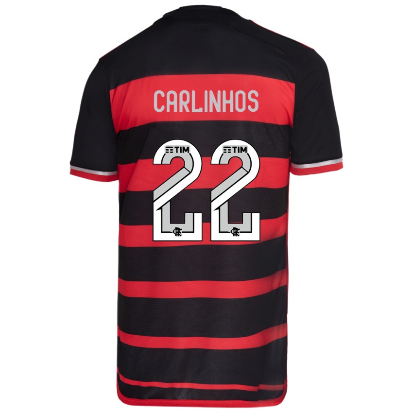 Criança Camisola Carlinhos #22 Vermelho Preto Principal 2024/25 Camisa