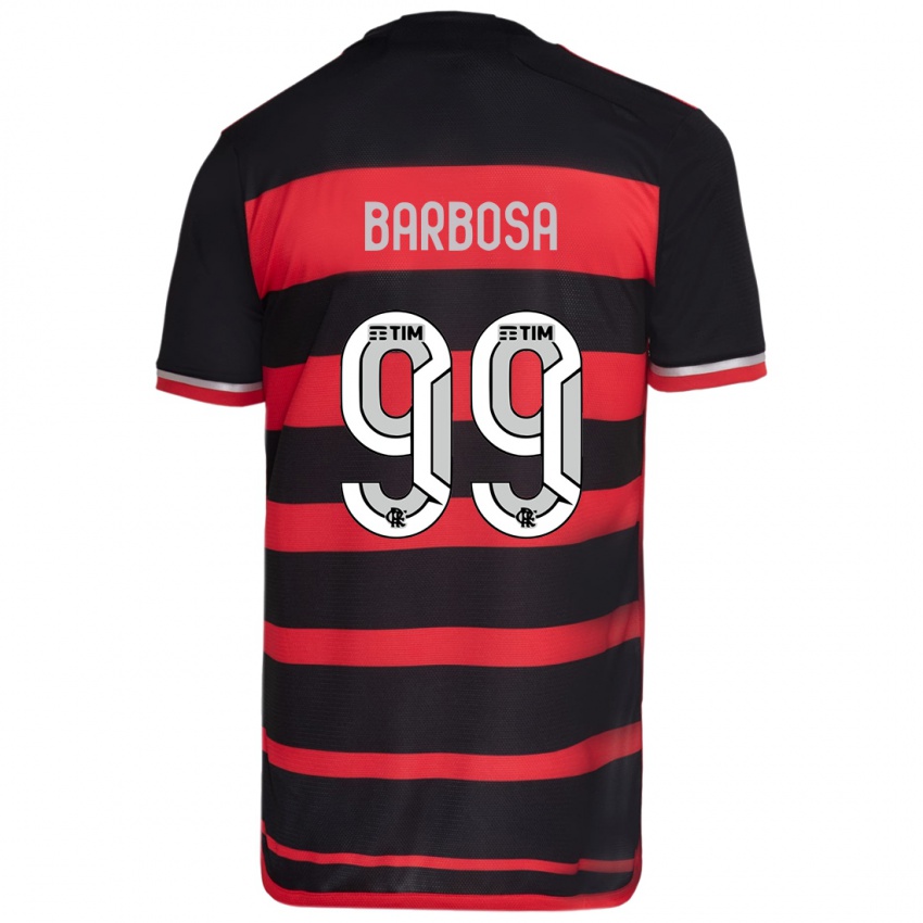 Criança Camisola Gabriel Barbosa #99 Vermelho Preto Principal 2024/25 Camisa