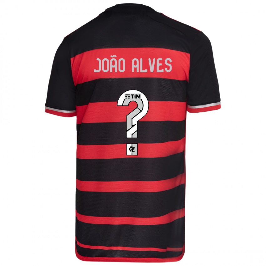 Criança Camisola João Alves #0 Vermelho Preto Principal 2024/25 Camisa