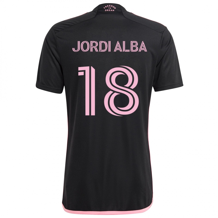 Criança Camisola Jordi Alba #18 Preto Alternativa 2024/25 Camisa