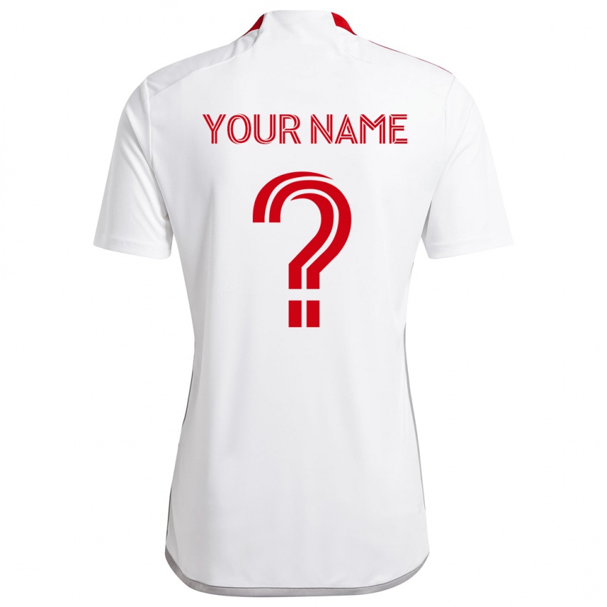 Criança Camisola Seu Nome #0 Branco Vermelho Alternativa 2024/25 Camisa