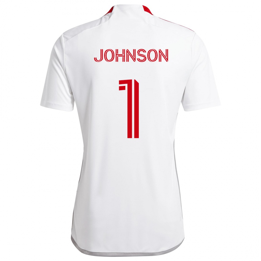 Criança Camisola Sean Johnson #1 Branco Vermelho Alternativa 2024/25 Camisa