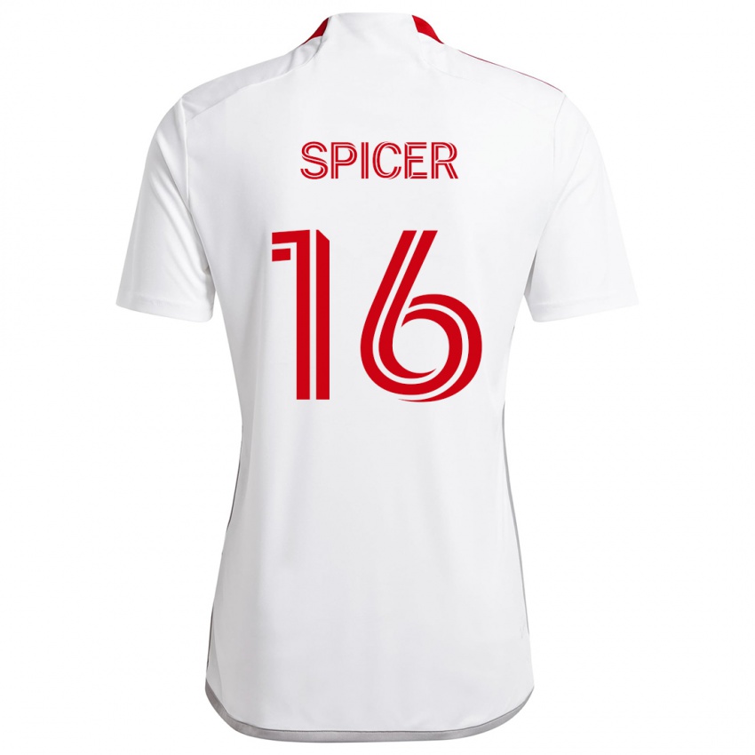 Criança Camisola Tyrese Spicer #16 Branco Vermelho Alternativa 2024/25 Camisa