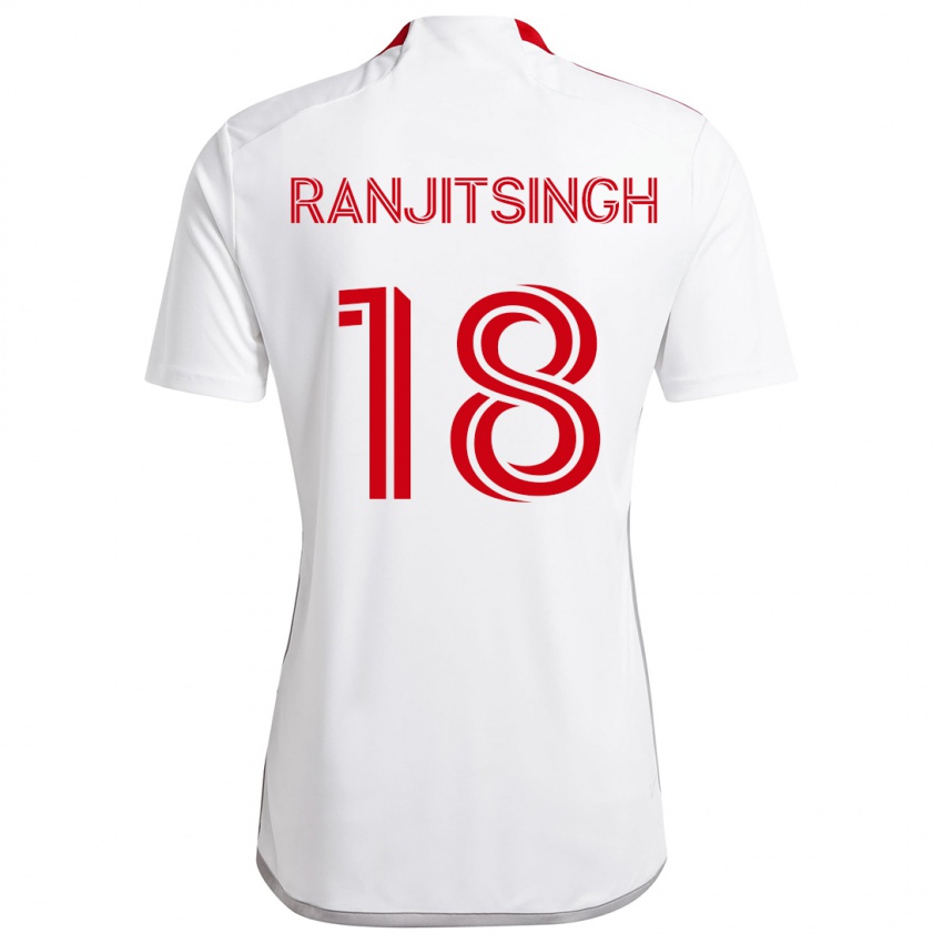 Criança Camisola Greg Ranjitsingh #18 Branco Vermelho Alternativa 2024/25 Camisa