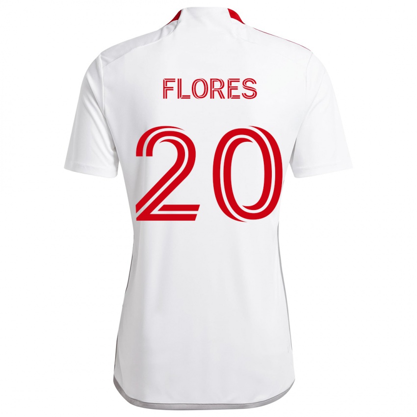 Criança Camisola Deybi Flores #20 Branco Vermelho Alternativa 2024/25 Camisa