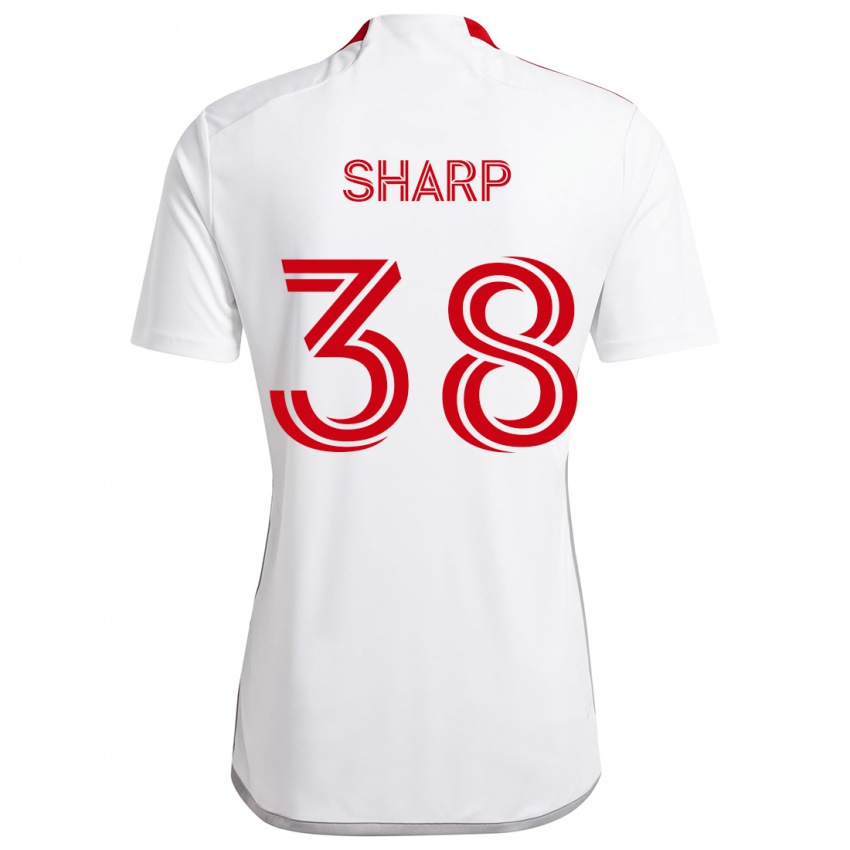 Criança Camisola Charlie Sharp #38 Branco Vermelho Alternativa 2024/25 Camisa