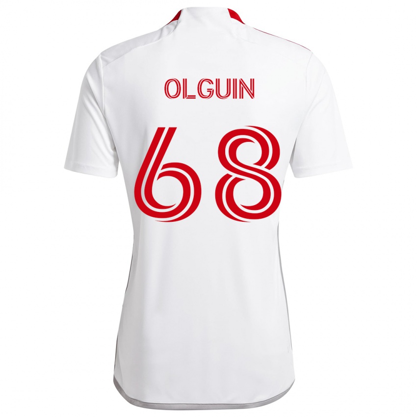 Criança Camisola Lucas Olguin #68 Branco Vermelho Alternativa 2024/25 Camisa