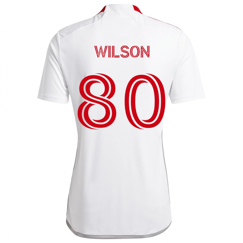 Criança Camisola Shafique Wilson #80 Branco Vermelho Alternativa 2024/25 Camisa