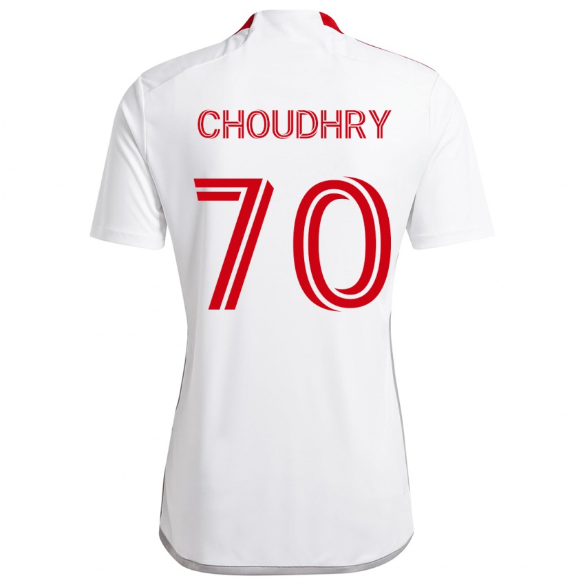 Criança Camisola Benjamin Choudhry #70 Branco Vermelho Alternativa 2024/25 Camisa