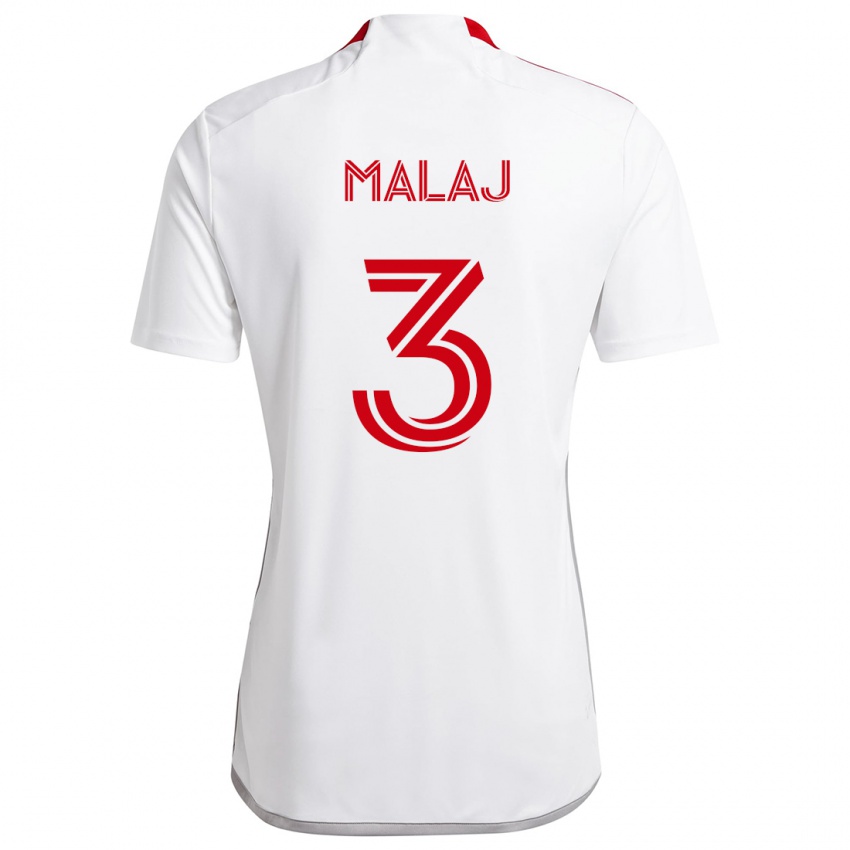 Criança Camisola Albert Malaj #3 Branco Vermelho Alternativa 2024/25 Camisa