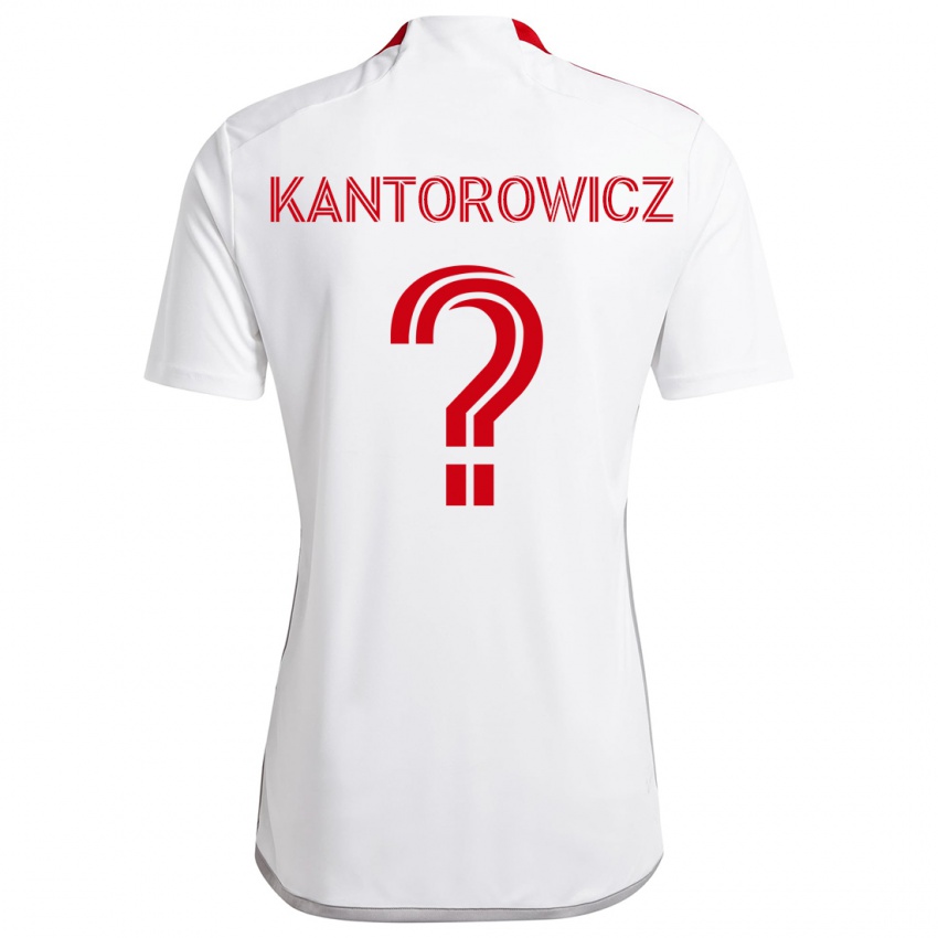 Criança Camisola Dominic Kantorowicz #0 Branco Vermelho Alternativa 2024/25 Camisa