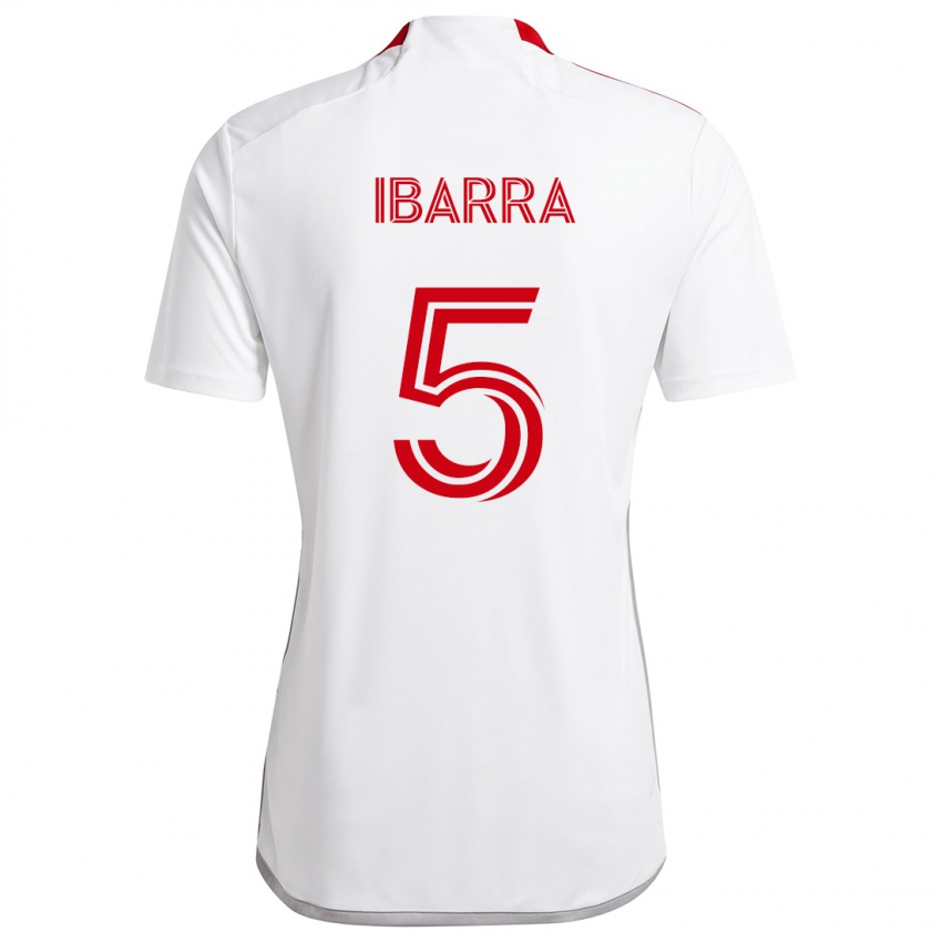 Criança Camisola Franco Ibarra #5 Branco Vermelho Alternativa 2024/25 Camisa