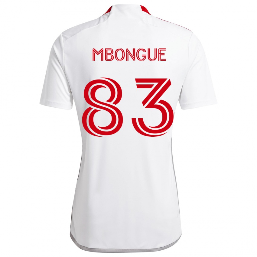 Criança Camisola Hugo Mbongue #83 Branco Vermelho Alternativa 2024/25 Camisa