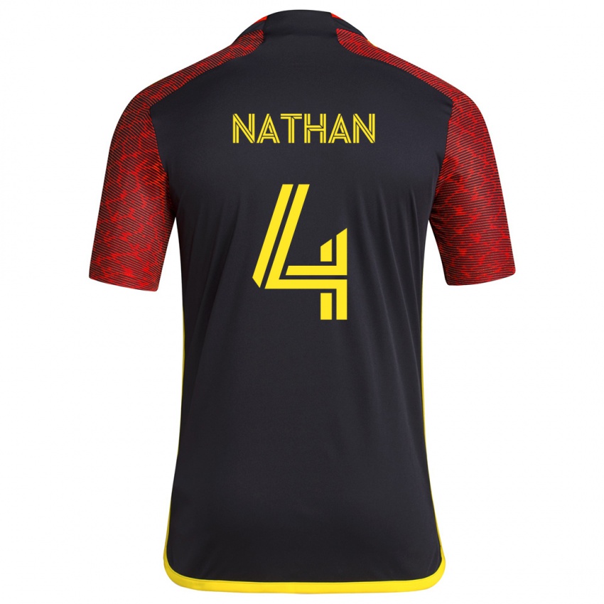 Criança Camisola Nathan #4 Vermelho Preto Alternativa 2024/25 Camisa