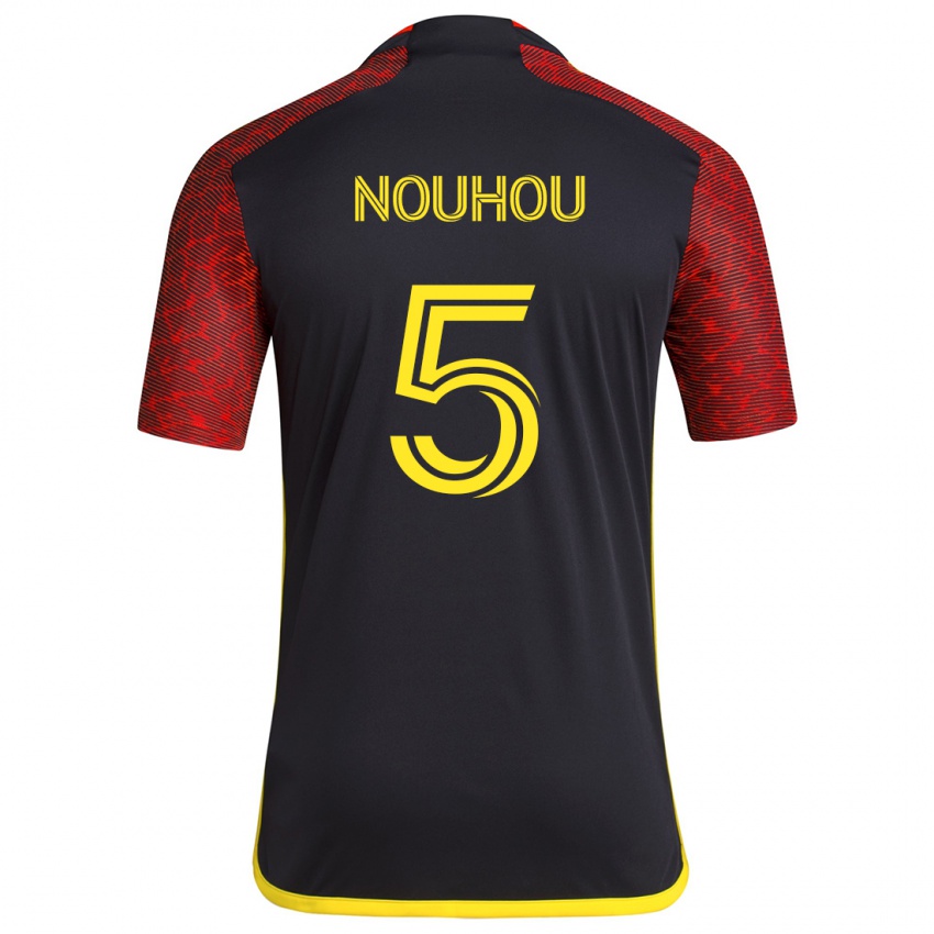 Criança Camisola Nouhou #5 Vermelho Preto Alternativa 2024/25 Camisa