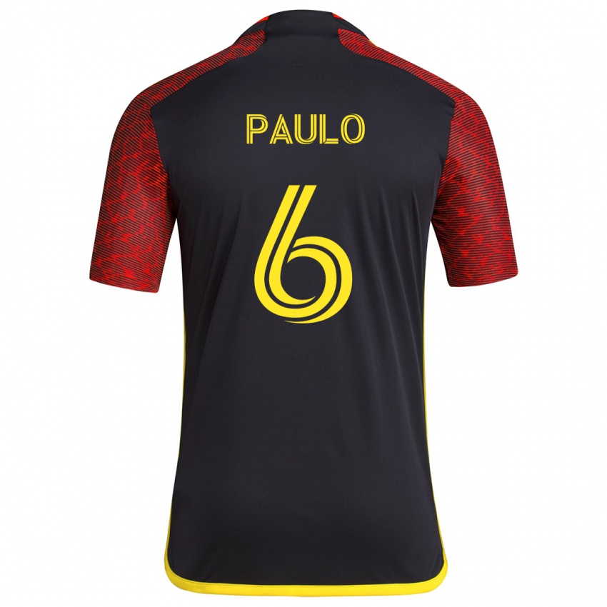 Criança Camisola João Paulo #6 Vermelho Preto Alternativa 2024/25 Camisa