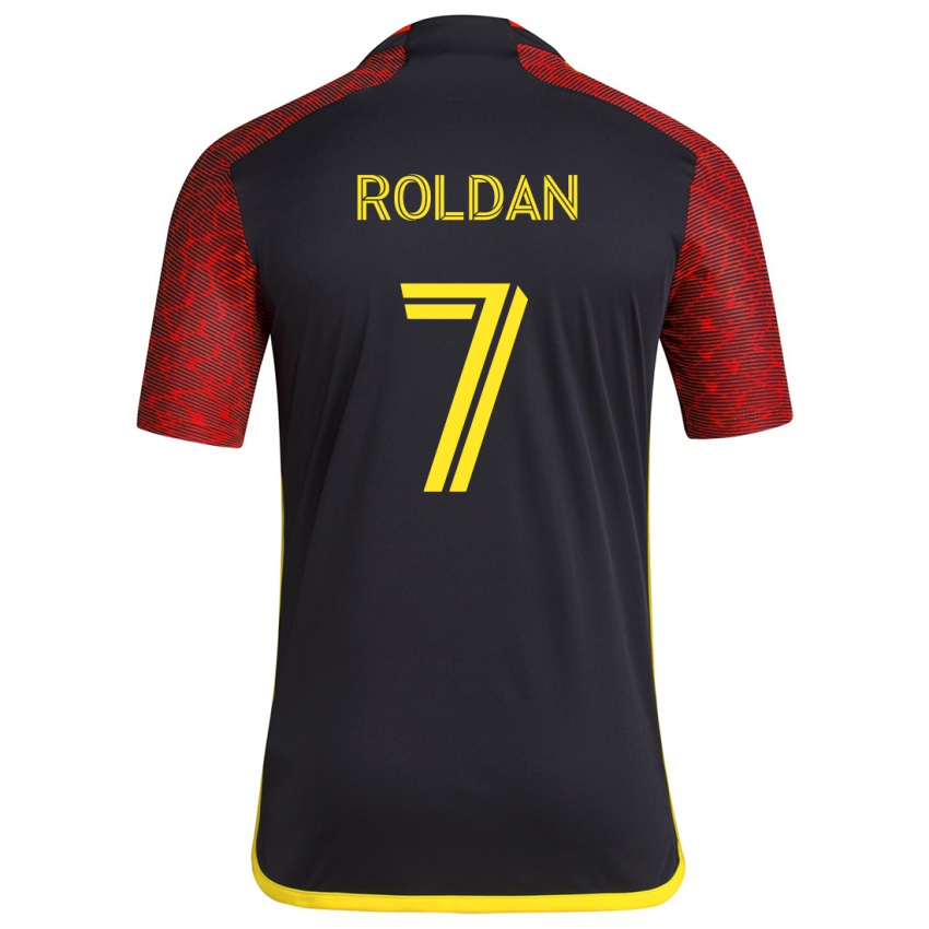 Criança Camisola Cristian Roldán #7 Vermelho Preto Alternativa 2024/25 Camisa